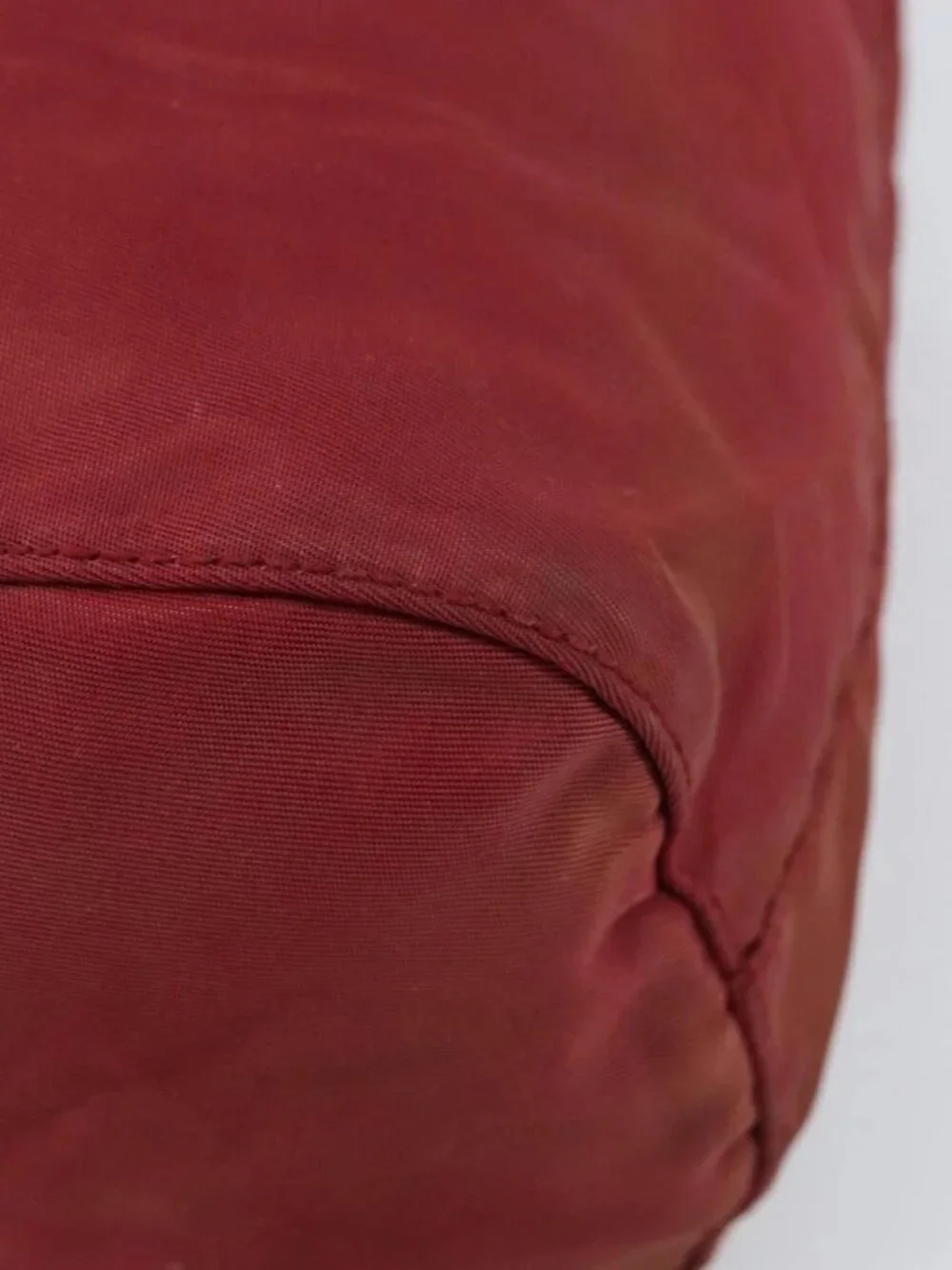 PRADA Drawstring Pouch Nylon Red Auth hk3533